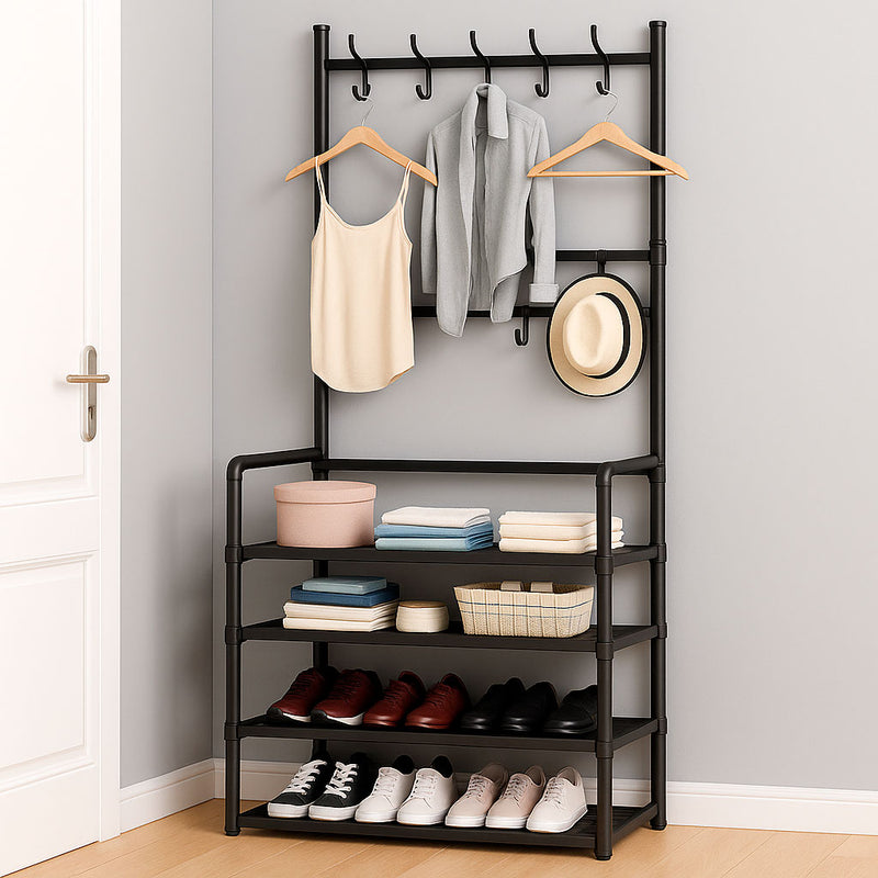 MultiRack™ – Cabideiro + Sapateira Completa